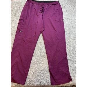 Grey's Anatomy Pants Mens 2XL Purple‎ Spandex Stretch Drawstring Pockets Scrub